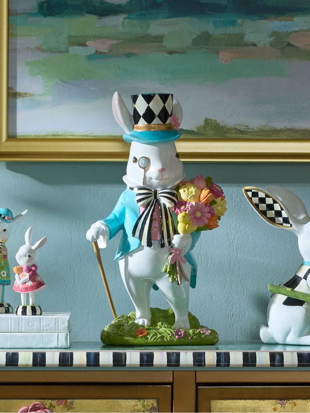 MacKenzie-Childs Calico Bunny Figurine - Picture 4 of 10